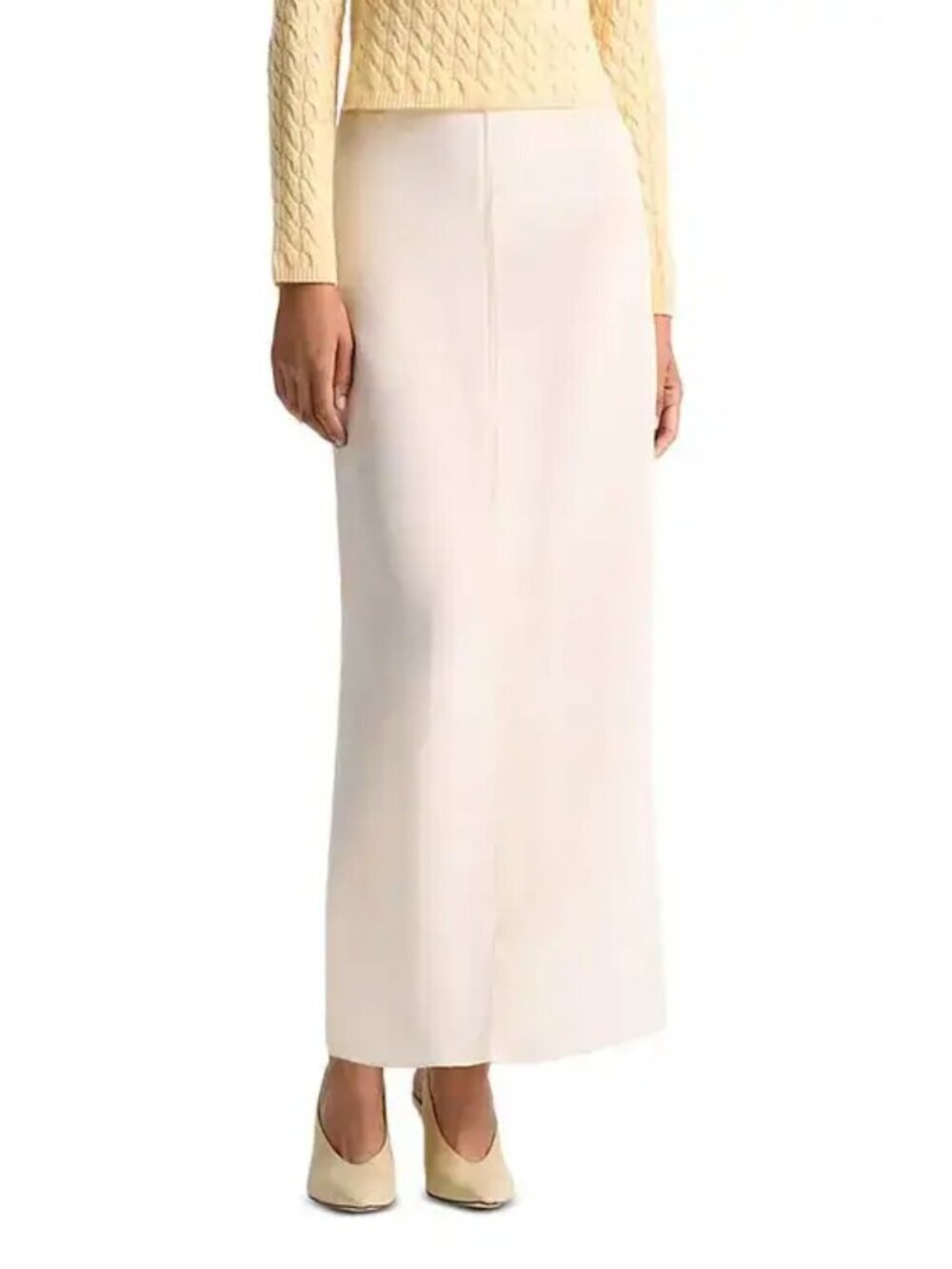 995$ Altuzarra Benji Silk Straight Pencil Maxi Skirts Women's Size 34 ivory